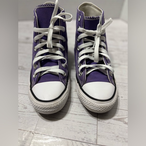 Chuck Taylor All Star Canvas Converse Unisex High-Top Purple Sneakers Sz 5 Women - Picture 2 of 12